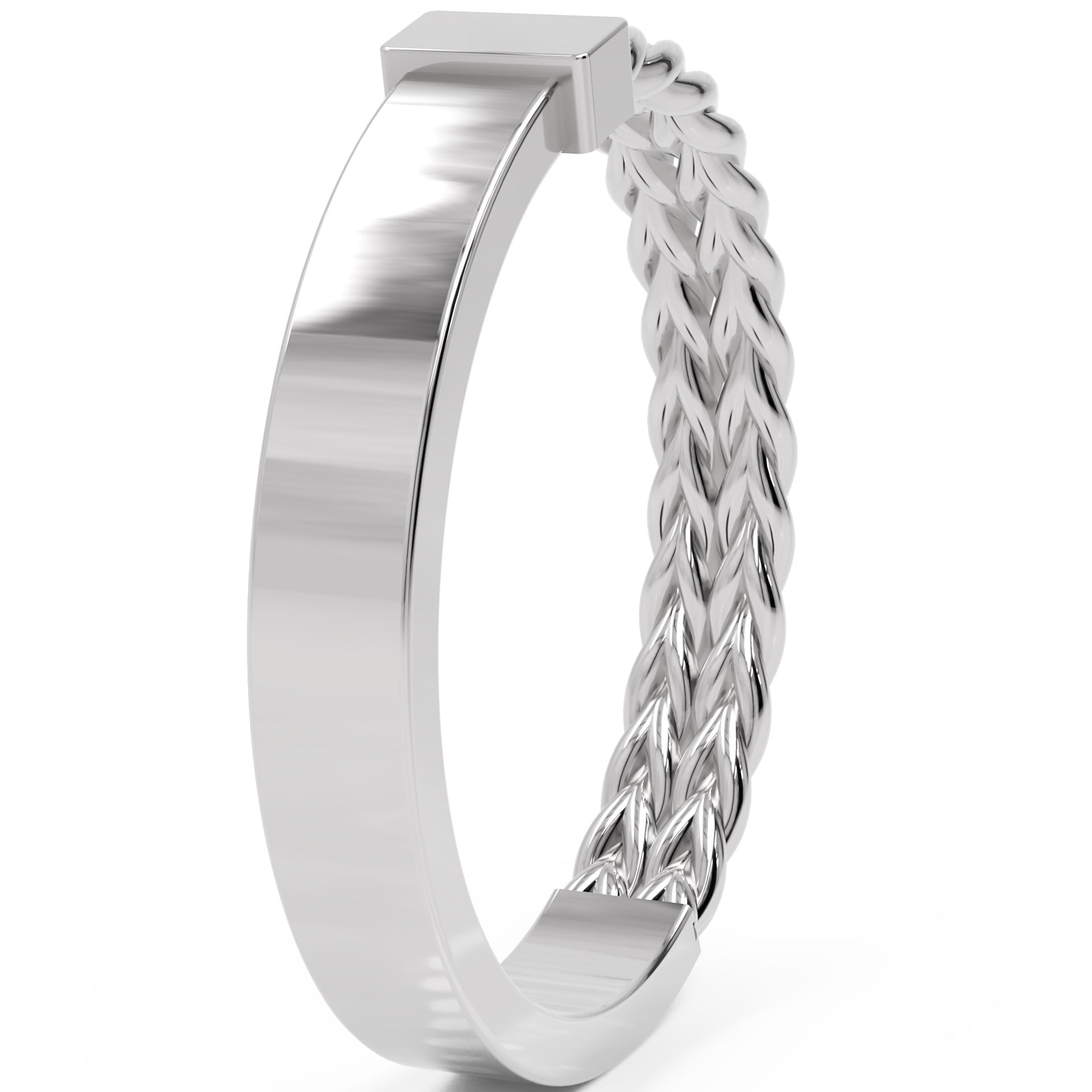Inel Victoire Tressé Minimalist din Aur 14k din 14k Aur Alb - Castelo.ro