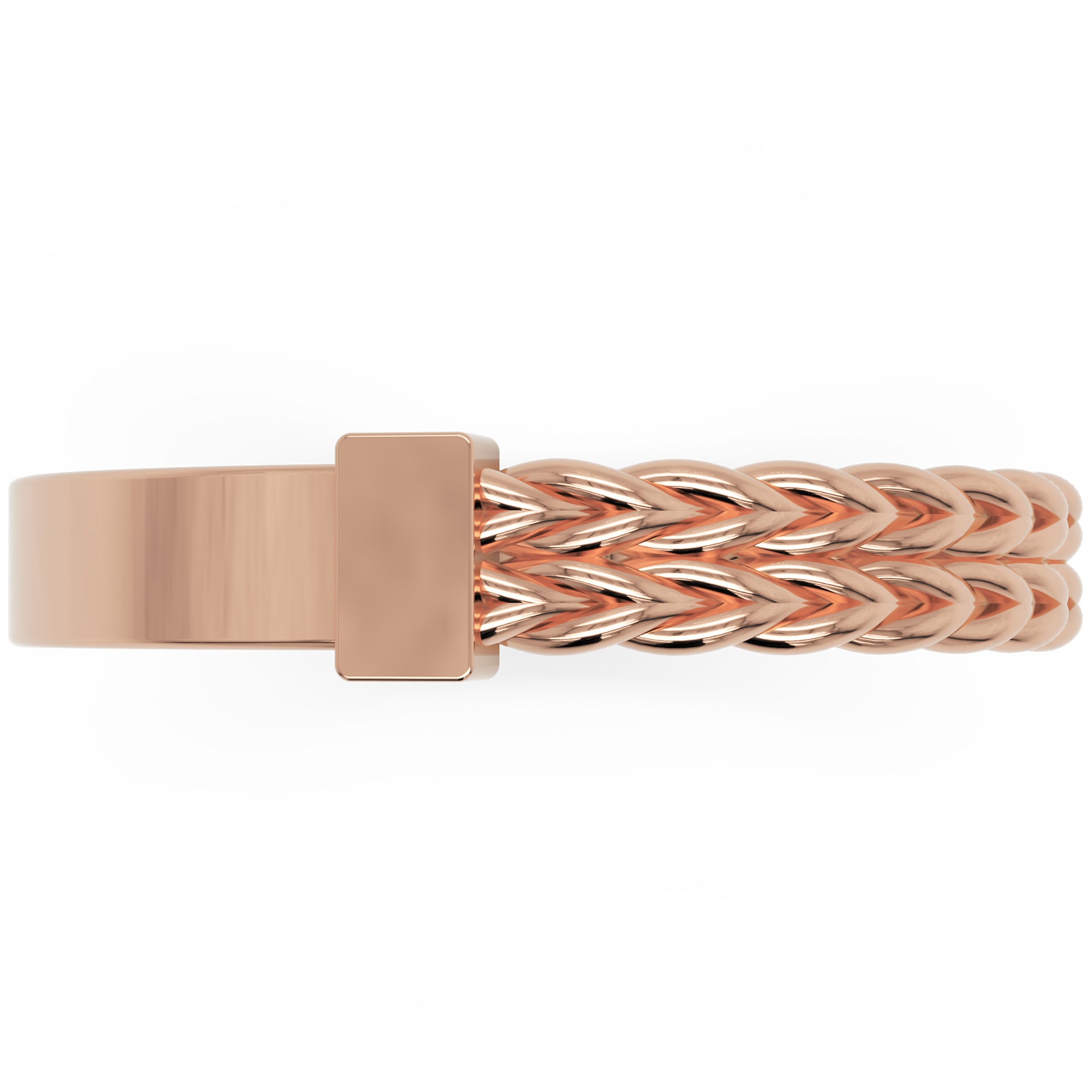 Inel Victoire Tressé Minimalist din Aur 14k din 14k Aur Roz - Castelo.ro