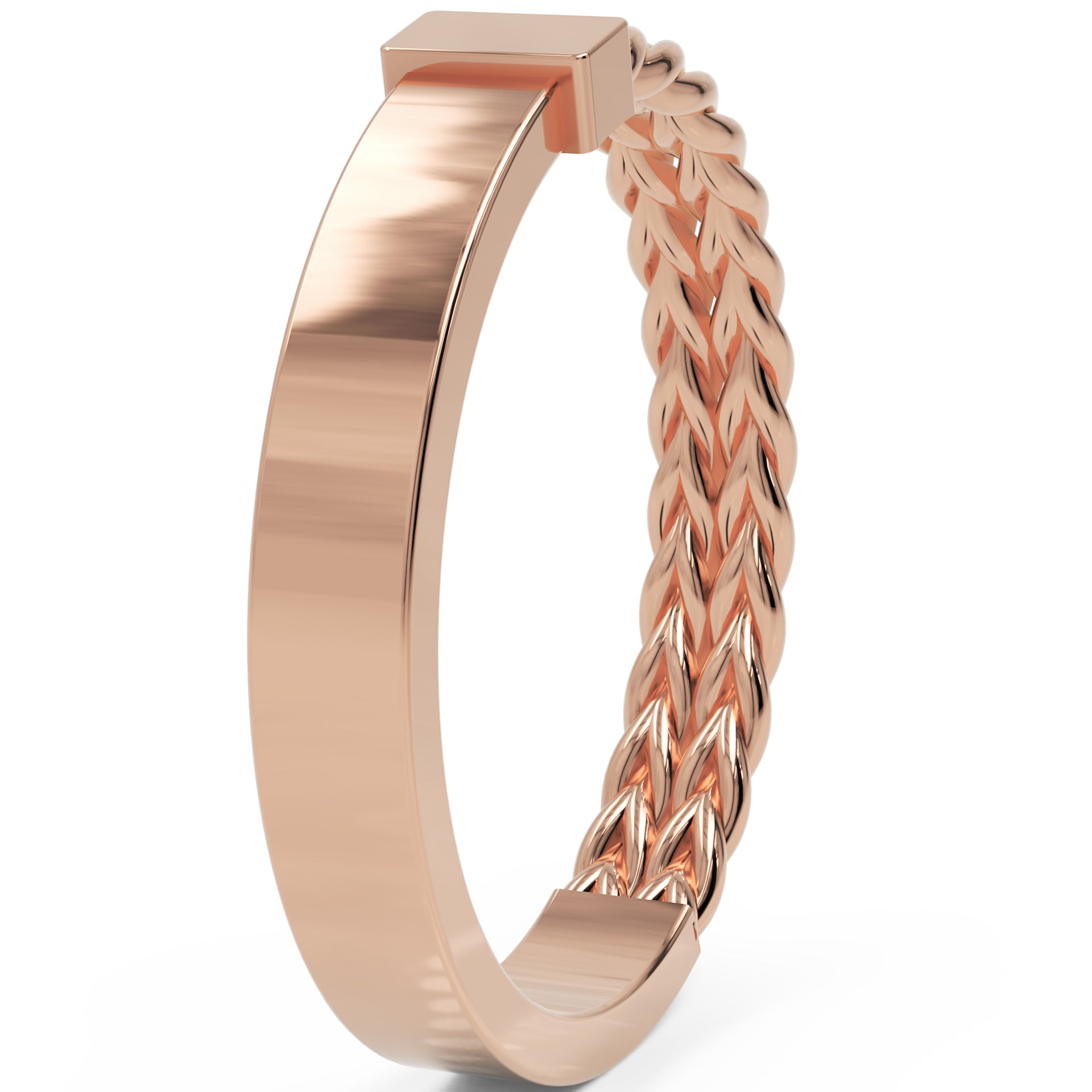 Inel Victoire Tressé Minimalist din Aur 14k din 14k Aur Roz - Castelo.ro