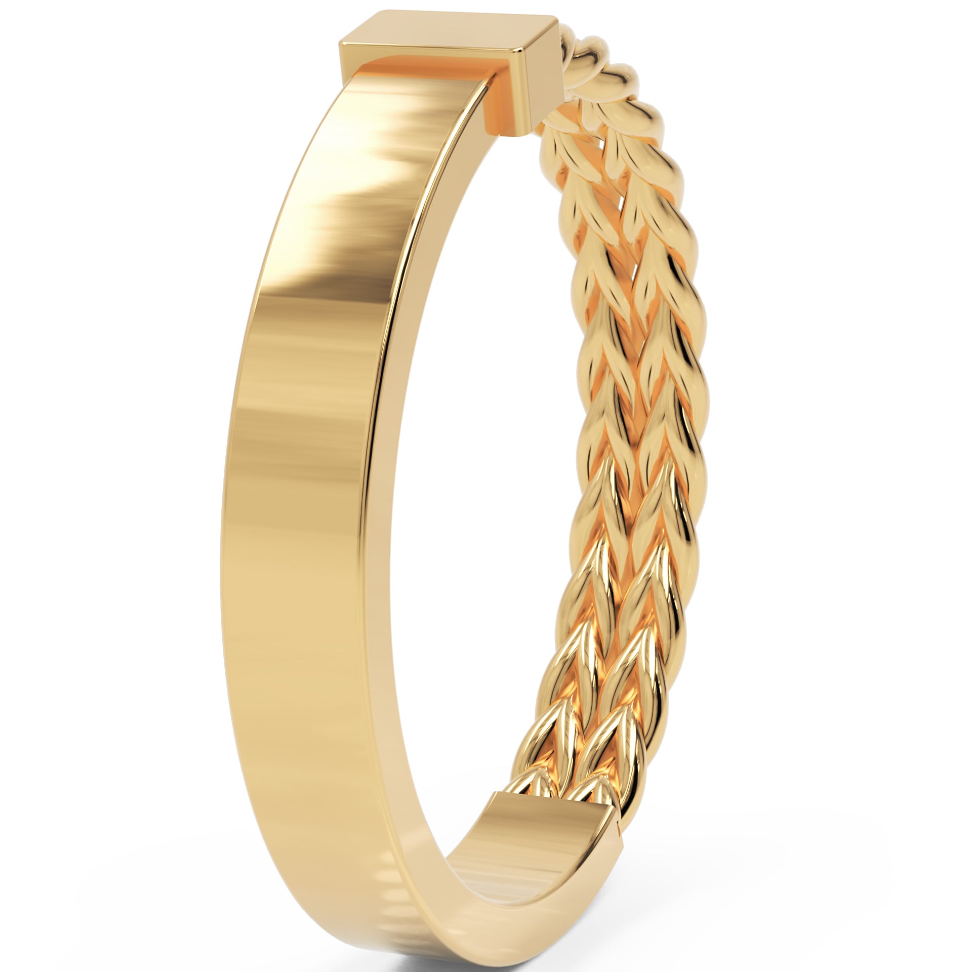 Inel Victoire Tressé Minimalist din Aur 14k din 14k Aur Galben - Castelo.ro