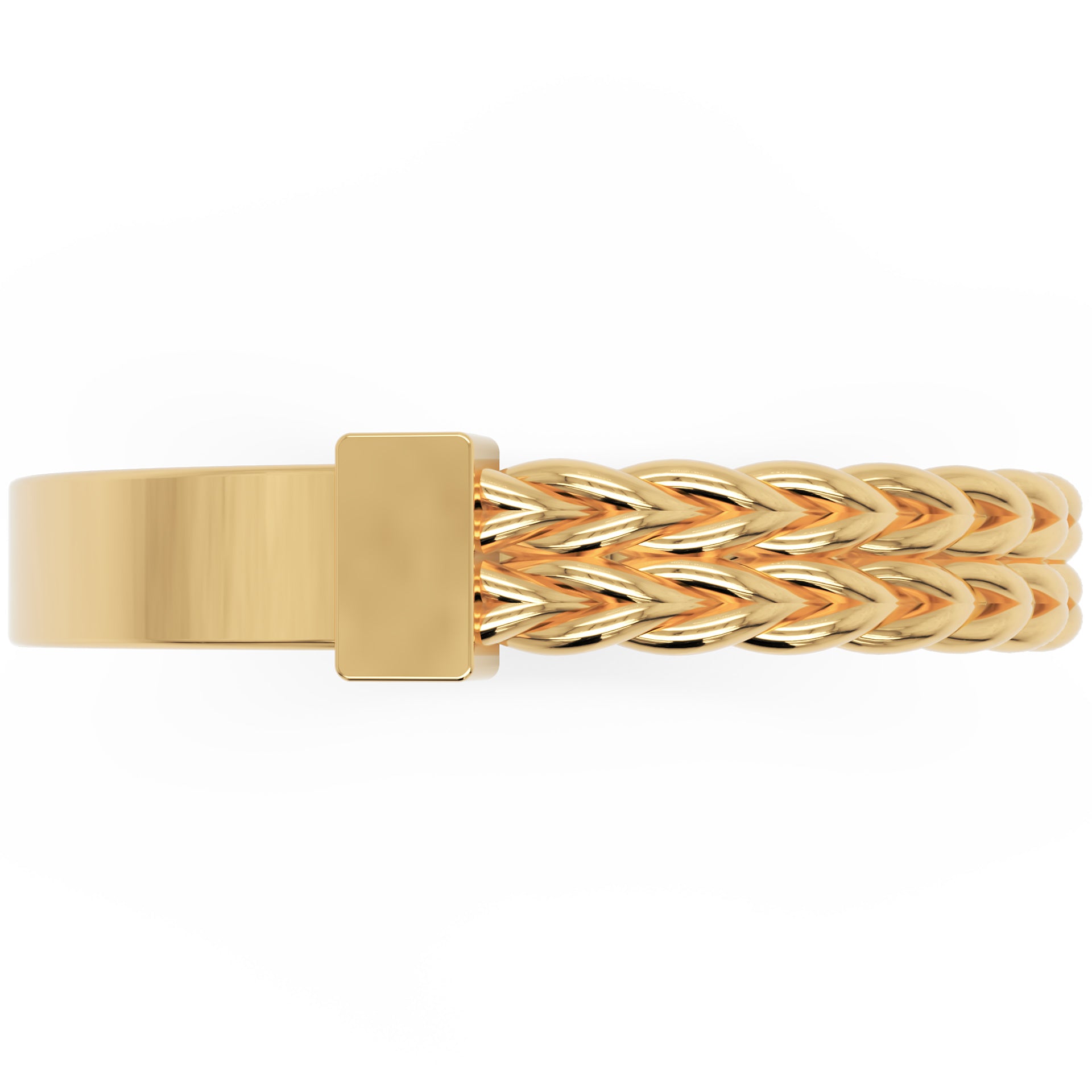 Inel Victoire Tressé Minimalist din Aur 14k din 14k Aur Galben - Castelo.ro