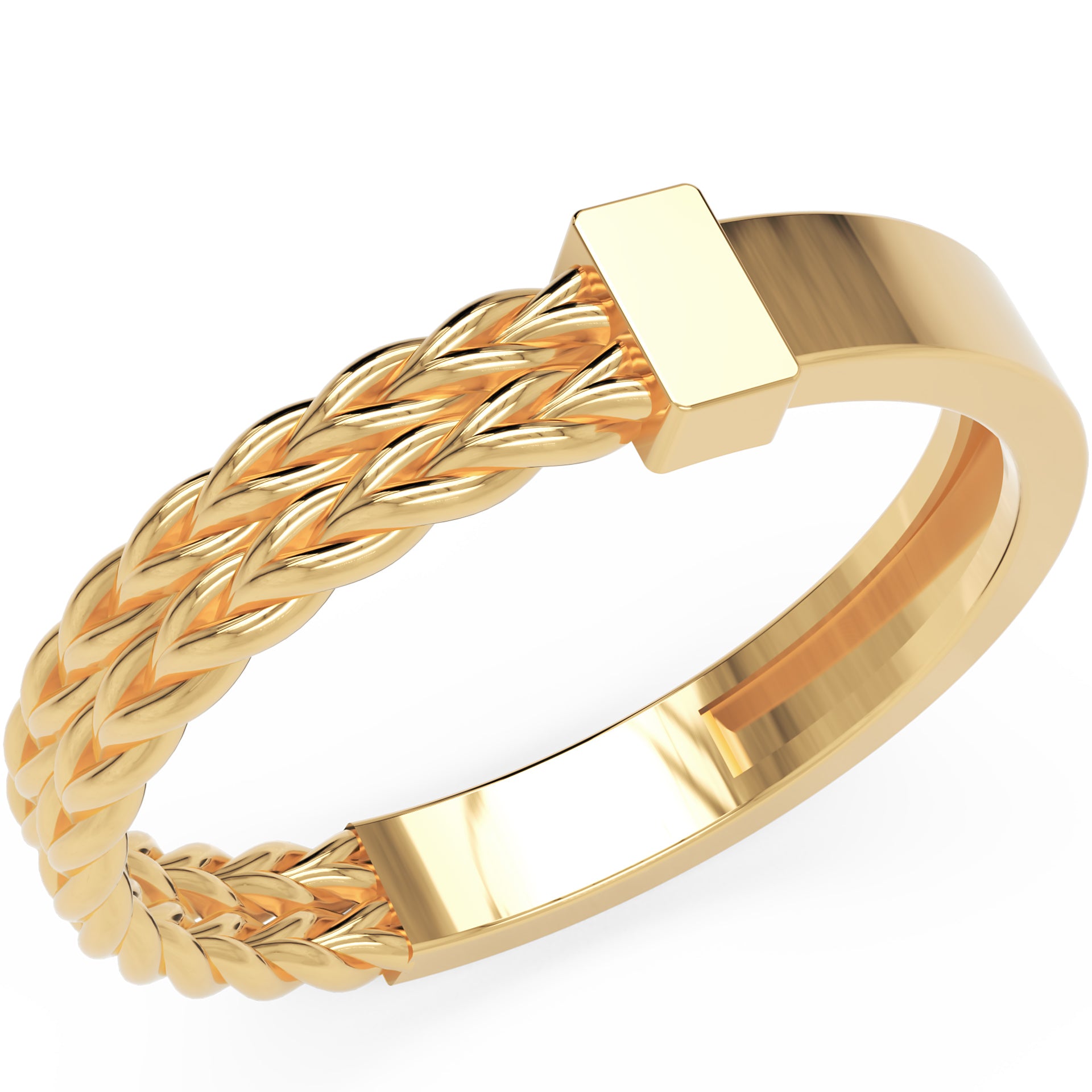 Inel Victoire Tressé Minimalist din Aur 14k din 14k Aur Galben - Castelo.ro