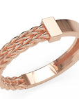 Inel Victoire Tressé Minimalist din Aur 14k din 14k Aur Roz - Castelo.ro