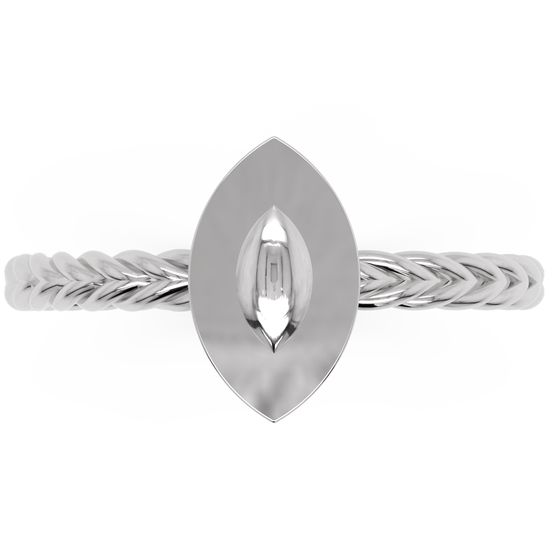 Inel Éléonore Marquise Minimalist din Aur 18k din Platina - Castelo.ro