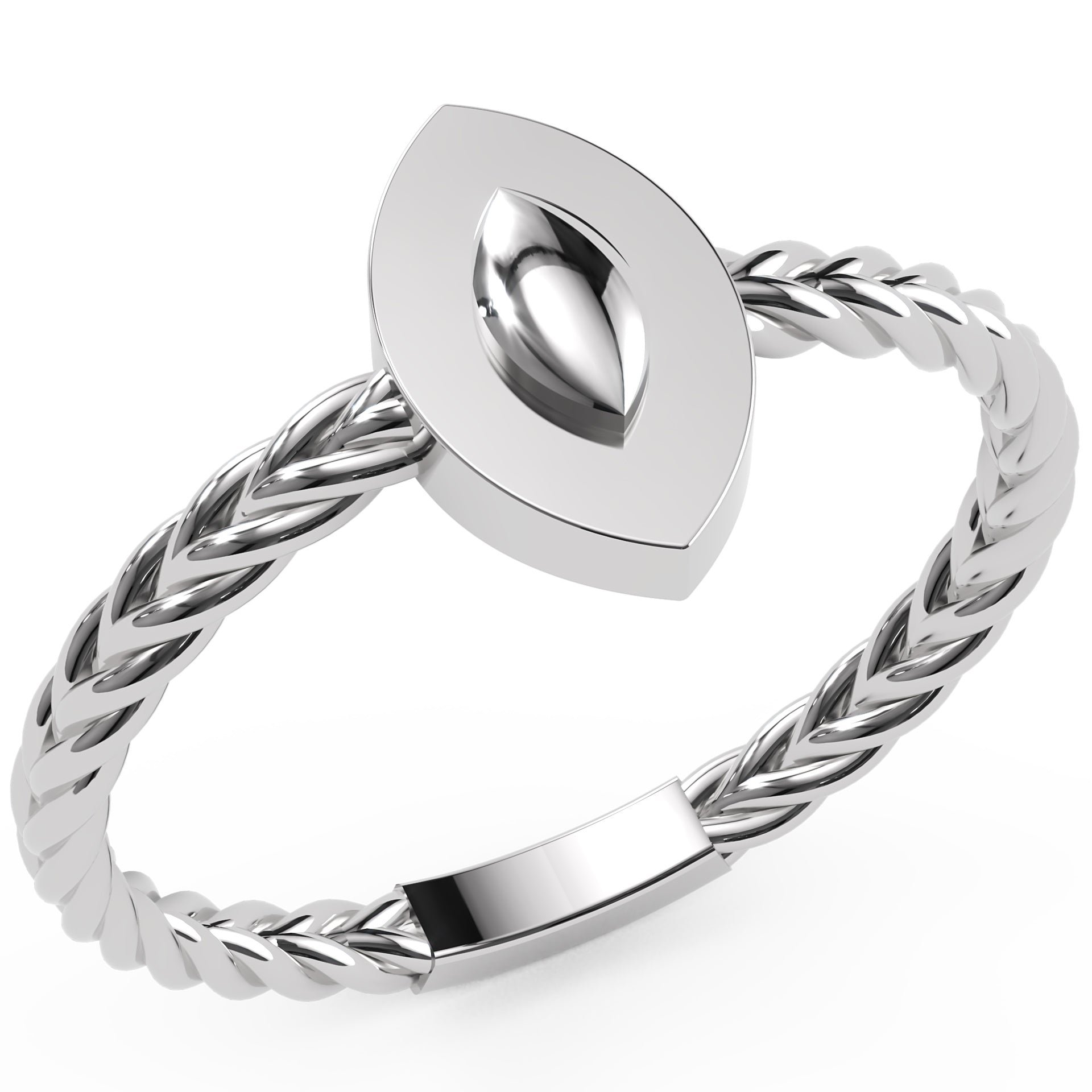 Inel Éléonore Marquise Minimalist din Aur 18k din Platina - Castelo.ro