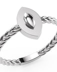 Inel Éléonore Marquise Minimalist din Aur 18k din Platina - Castelo.ro