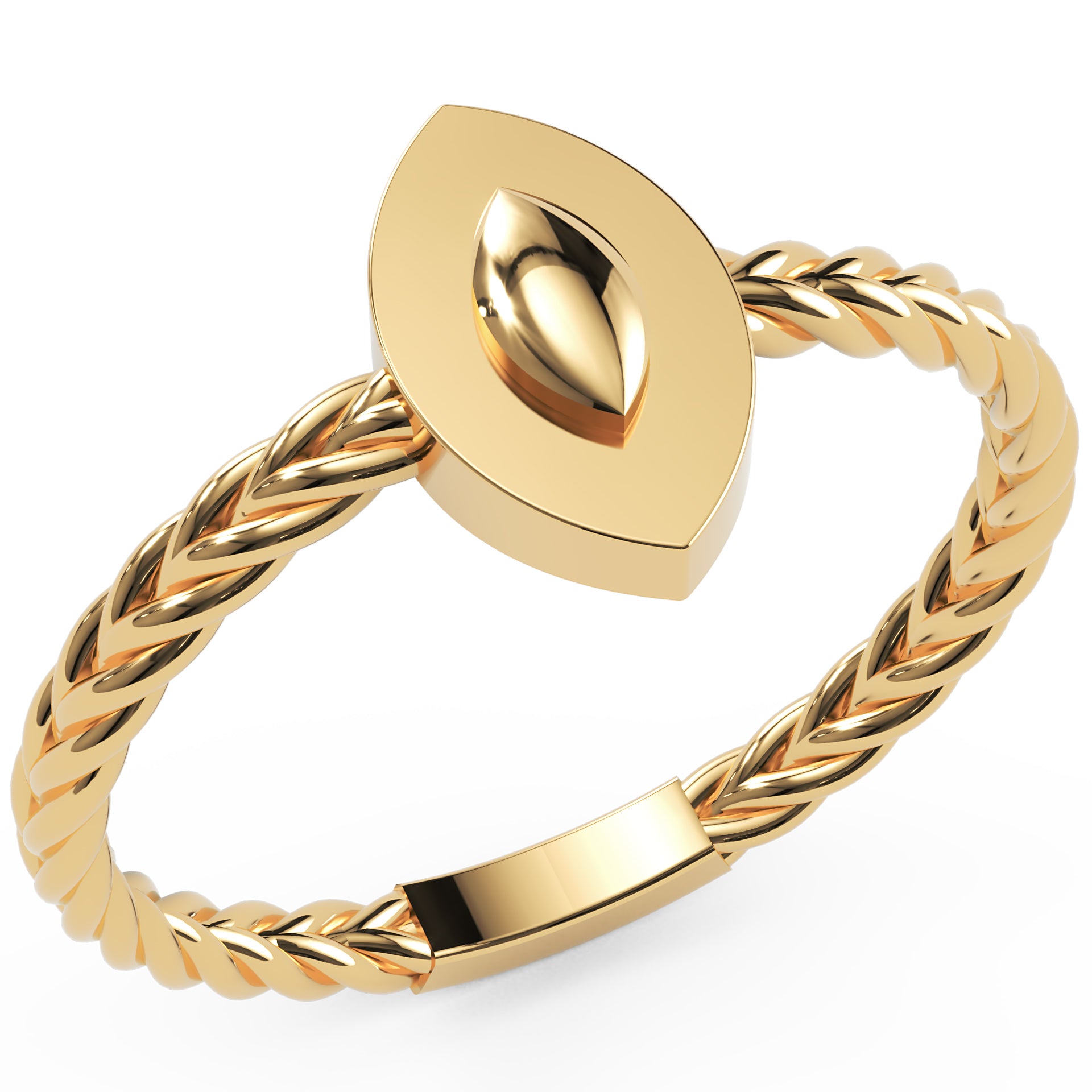 Inel Éléonore Marquise Minimalist din Aur 18k din 18k Aur Galben - Castelo.ro