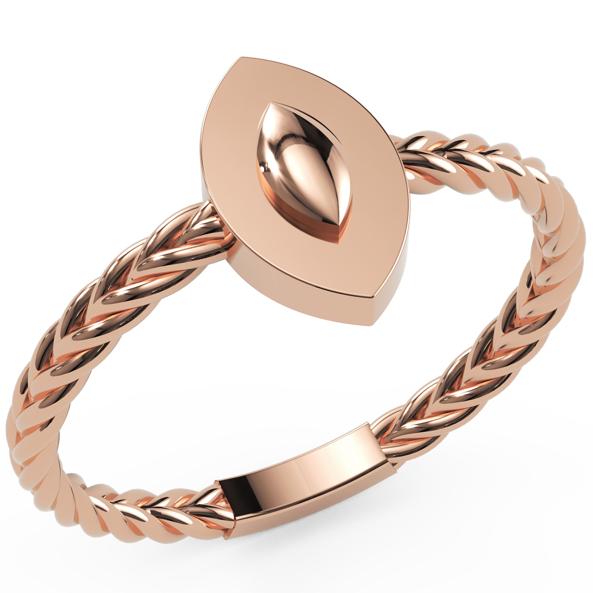 Inel Éléonore Marquise Minimalist din Aur 18k din 18k Aur Roz - Castelo.ro