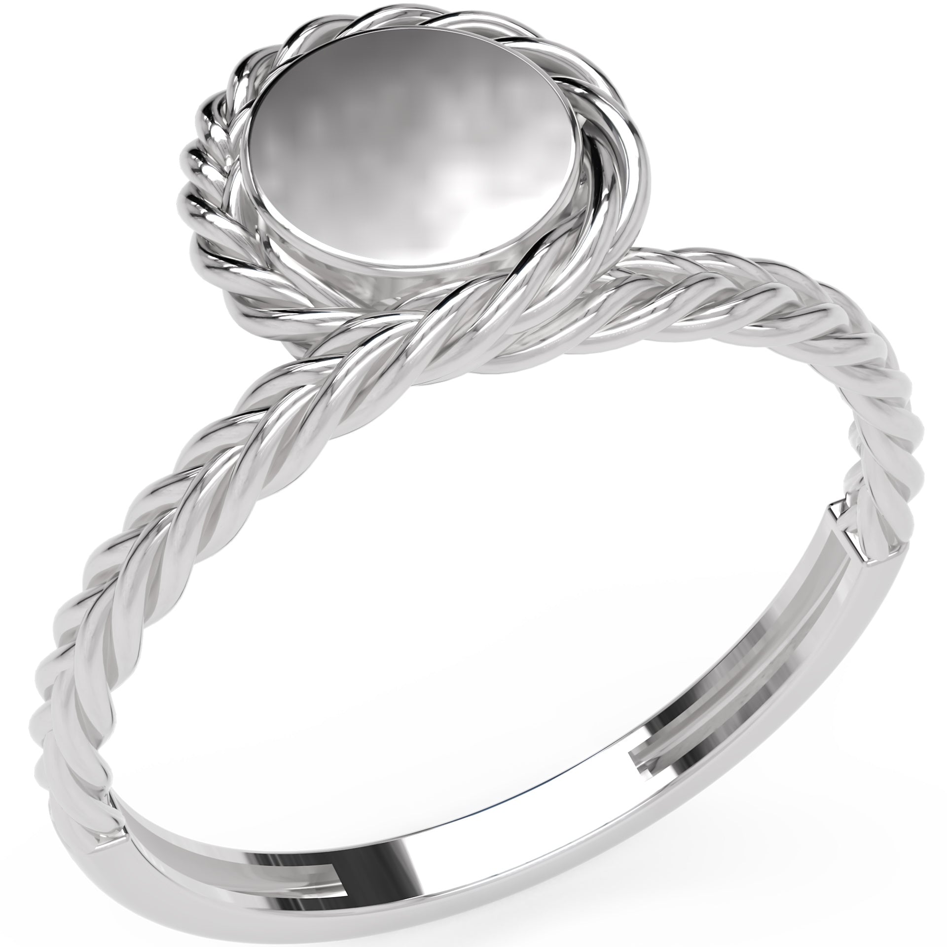 Inel Élodie Tressé Minimalist din Aur 18k din Platina - Castelo.ro