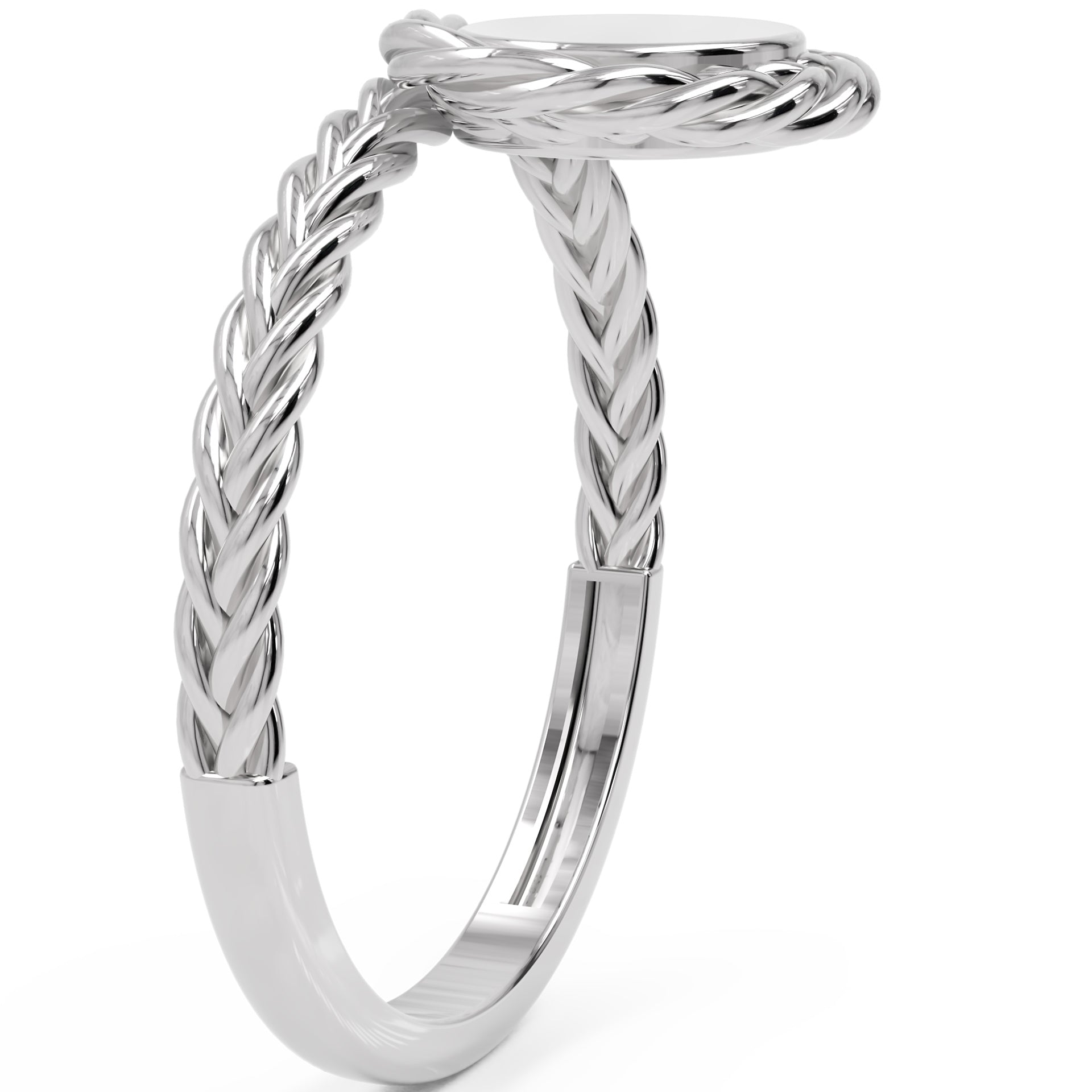 Inel Élodie Tressé Minimalist din Aur 18k din Platina - Castelo.ro