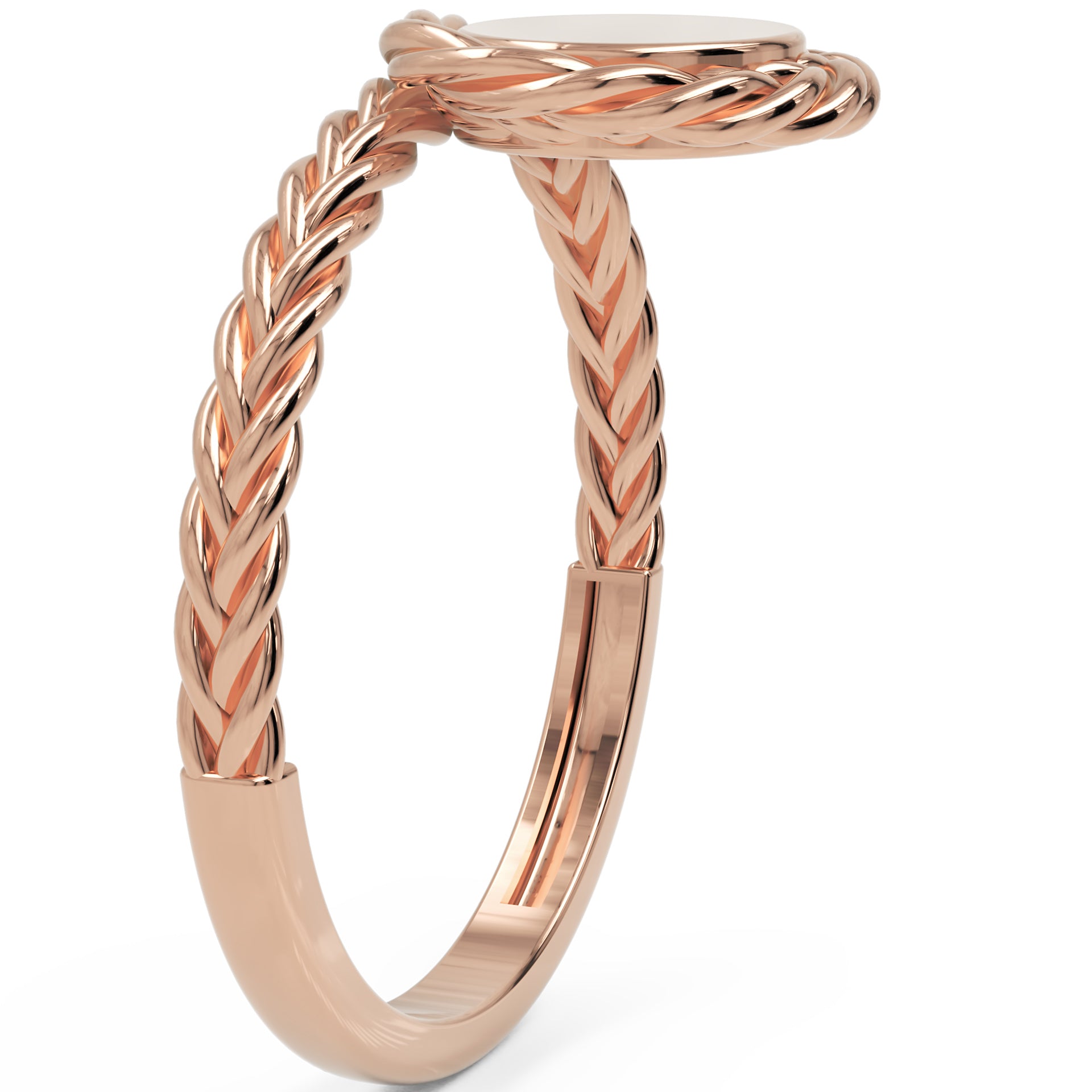 Inel Élodie Tressé Minimalist din Aur 18k din 18k Aur Roz - Castelo.ro