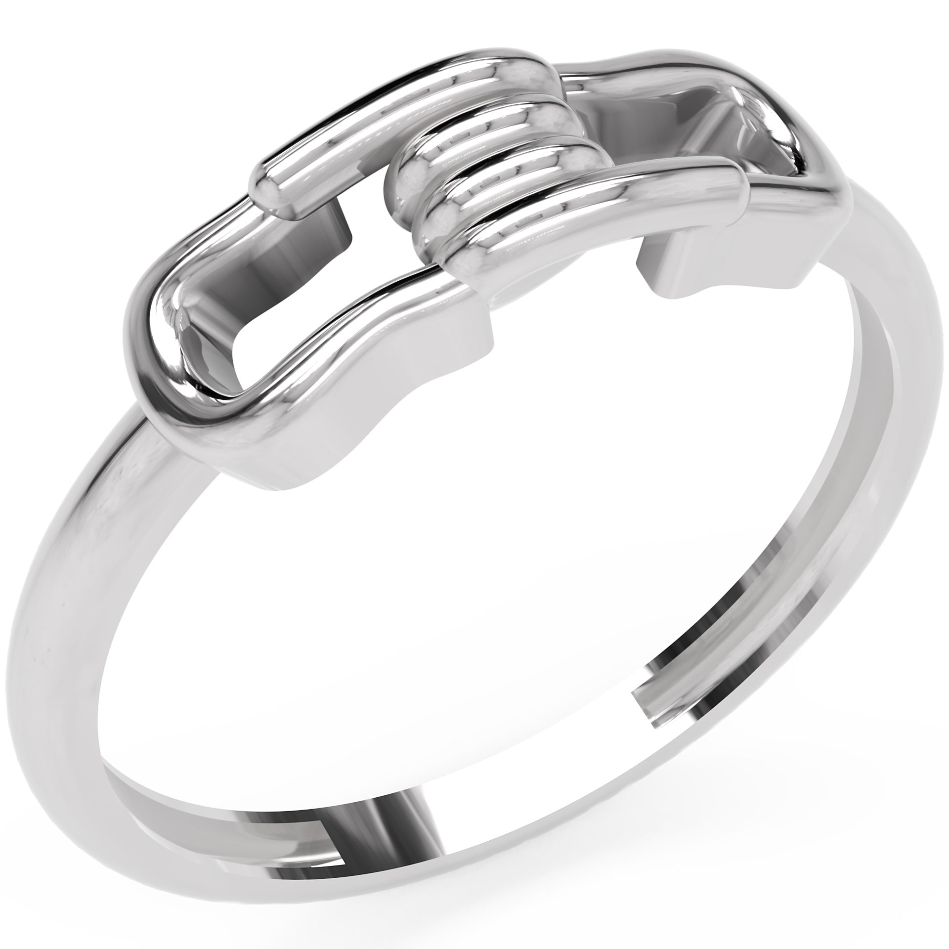 Inel Amélie Tressé Minimalist din Aur 18k din Platina - Castelo.ro