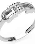 Inel Amélie Tressé Minimalist din Aur 18k din Platina - Castelo.ro