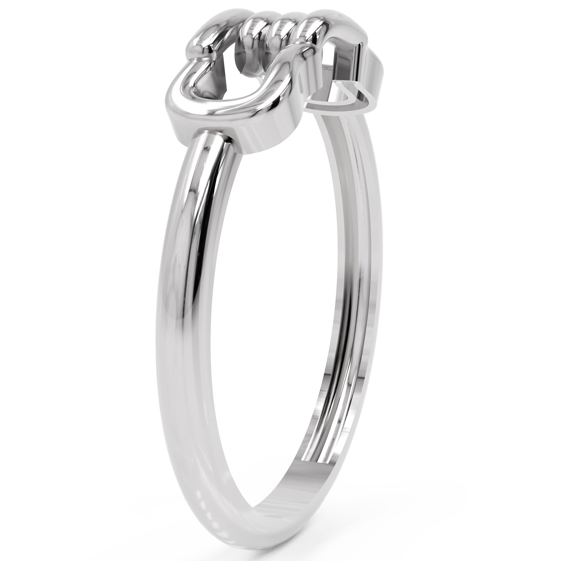 Inel Amélie Tressé Minimalist din Aur 18k din Platina - Castelo.ro