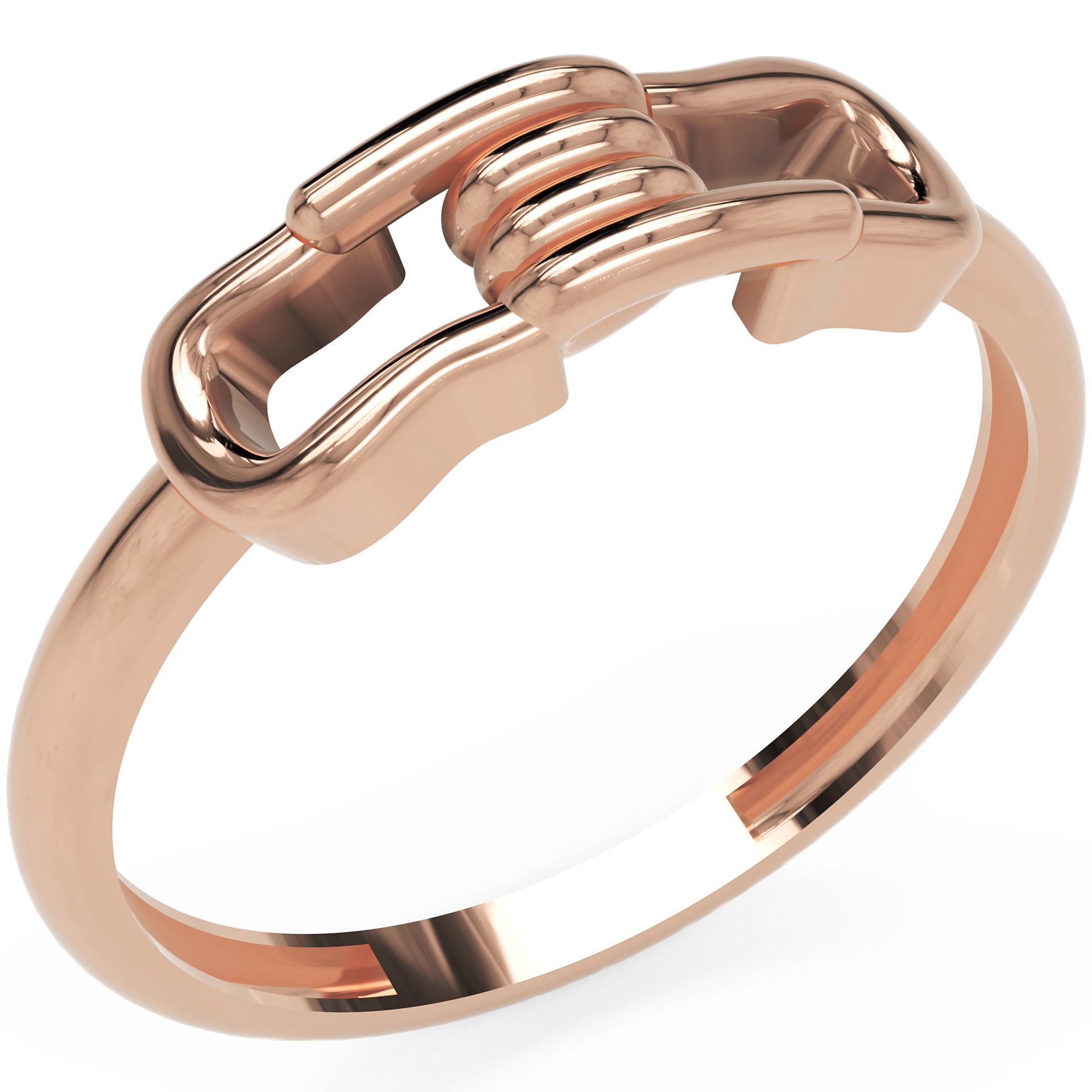 Inel Amélie Tressé Minimalist din Aur 18k din 18k Aur Roz - Castelo.ro