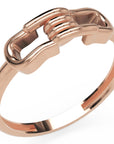 Inel Amélie Tressé Minimalist din Aur 18k din 18k Aur Roz - Castelo.ro