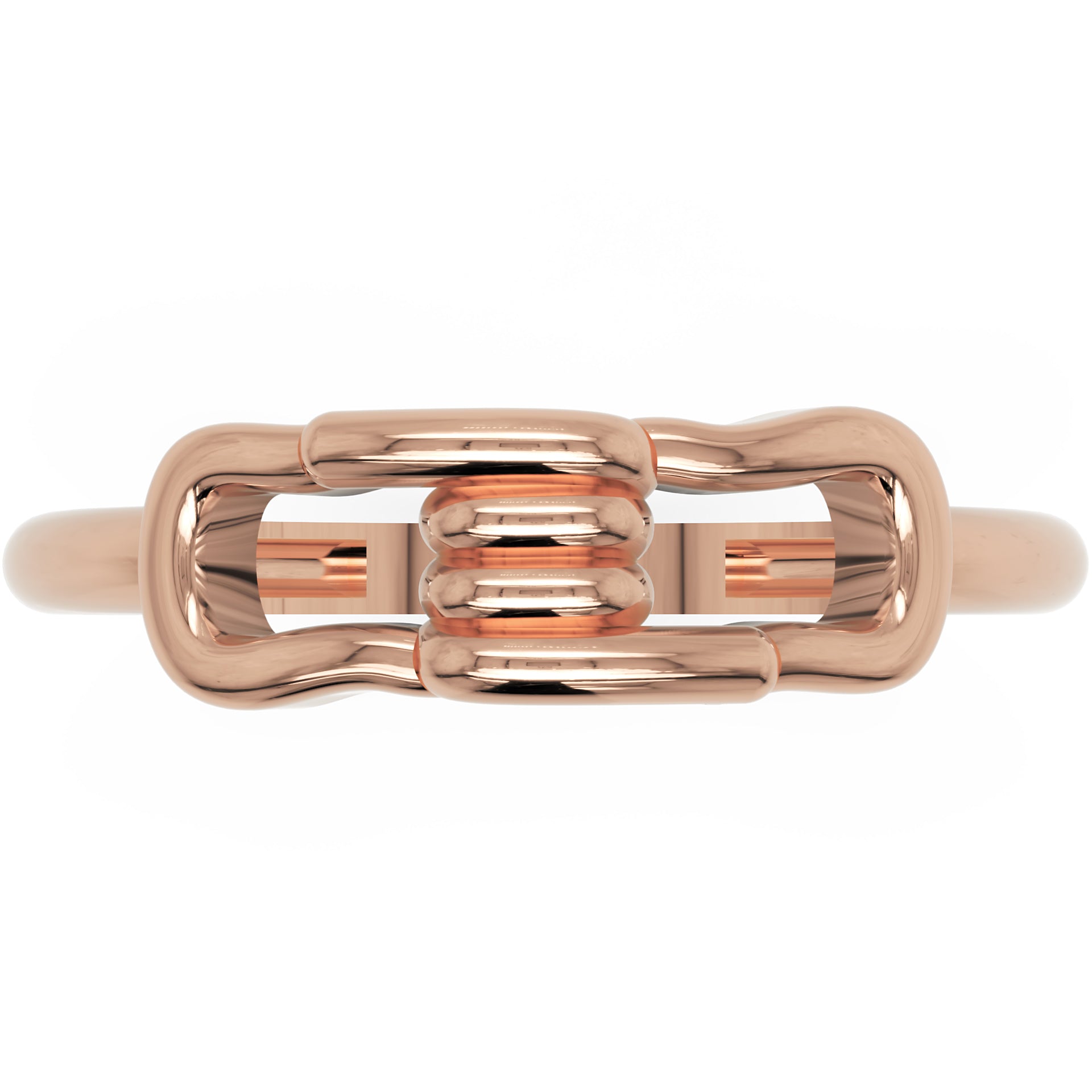 Inel Amélie Tressé Minimalist din Aur 18k din 18k Aur Roz - Castelo.ro