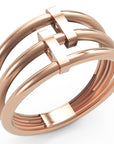Inel Célestine Minimalist din Aur 14k din 14k Aur Roz - Castelo.ro