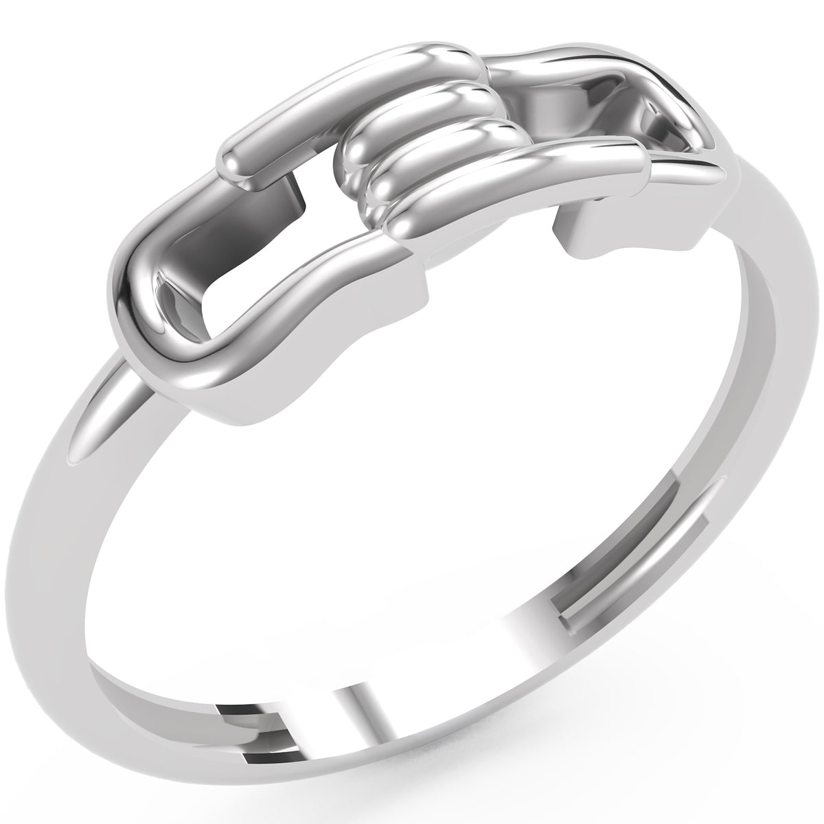 Inel Amélie Tressé Minimalist din Aur 14k din 14k Aur Alb - Castelo.ro