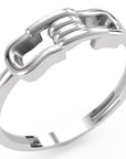 Inel Amélie Tressé Minimalist din Aur 14k din 14k Aur Alb - Castelo.ro