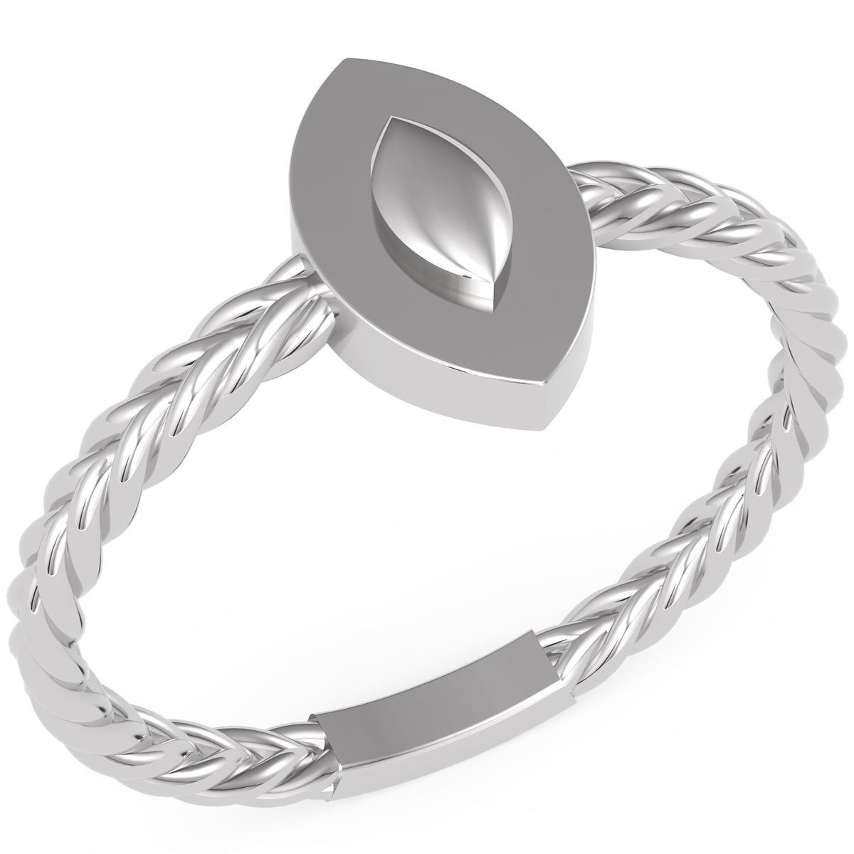 Inel Éléonore Marquise Minimalist din Aur 14k din 14k Aur Alb - Castelo.ro