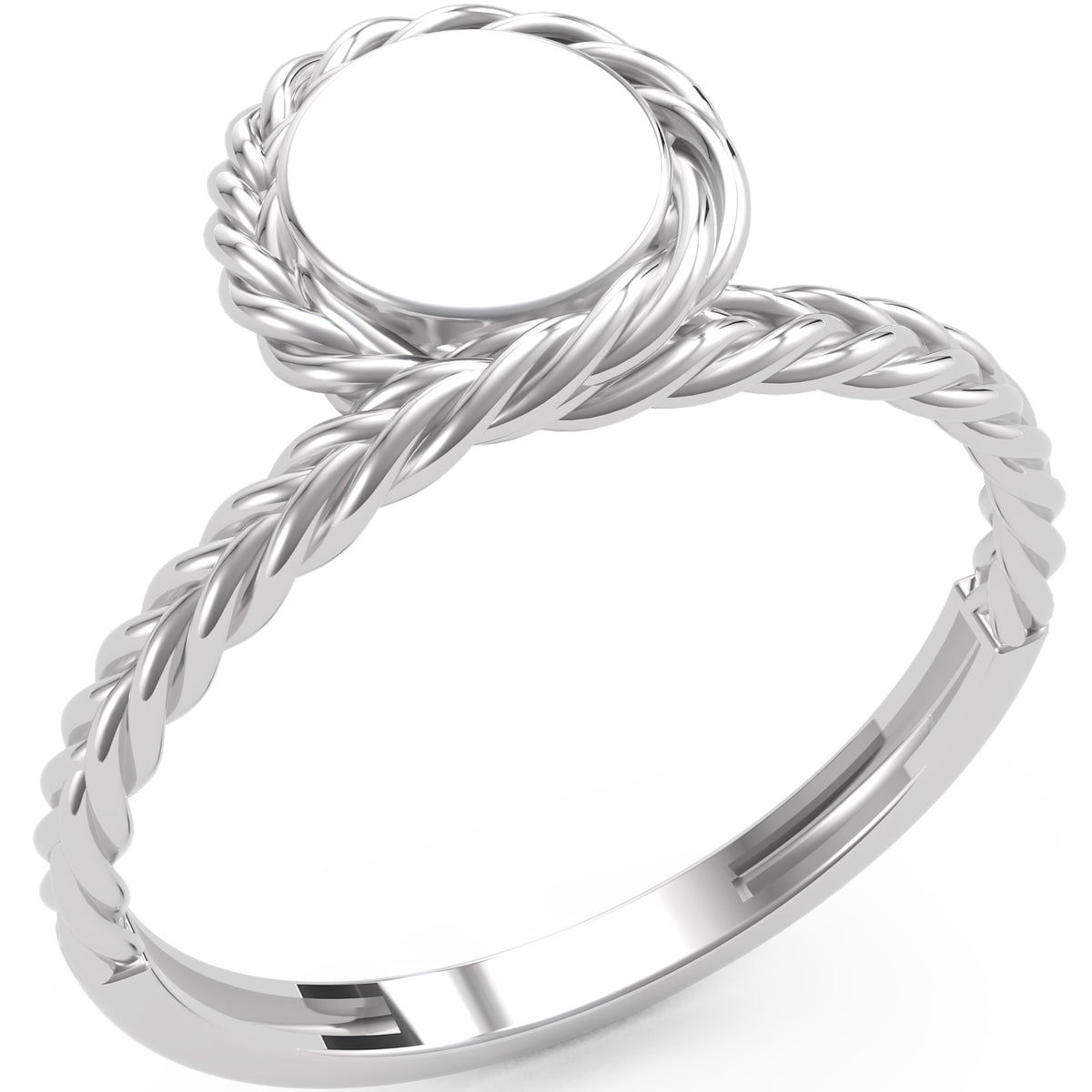 Inel Élodie Tressé Minimalist din Aur 14k din 14k Aur Alb - Castelo.ro