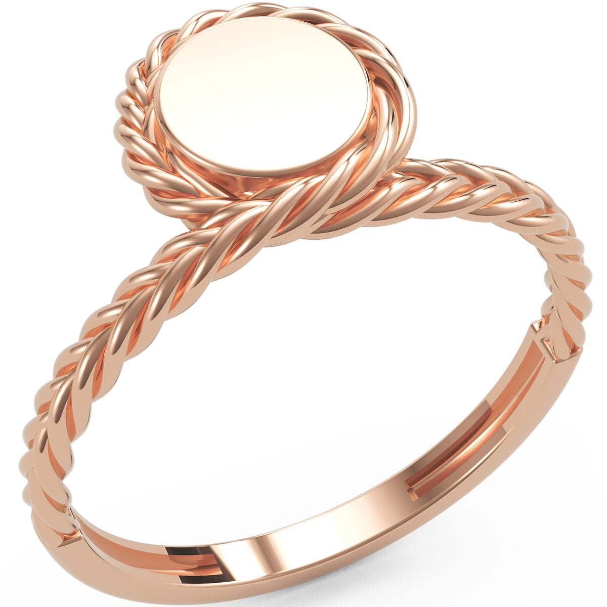 Inel Élodie Tressé Minimalist din Aur 14k din 14k Aur Roz - Castelo.ro