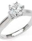 Inel de Logodnă Regent din Aur 18k cu Diamant Natural Round de 1 ct din Platina - Castelo.ro