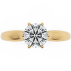 Inel de Logodnă Regent din Aur 14k cu Diamant Creat în Laborator Round de 1 ct din 14k Aur Galben - Castelo.ro