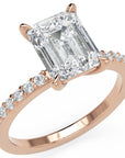 Inel de Logodnă Grosvenor din Aur 18k cu Diamant Creat în Laborator Emerald de 2 ct din 18k Aur Roz - Castelo.ro