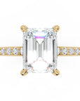 Inel de Logodnă Grosvenor din Aur 18k cu Diamant Creat în Laborator Emerald de 2 ct din 18k Aur Galben - Castelo.ro
