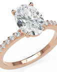 Inel de Logodnă Grosvenor din Aur 14k cu Moissanite Oval de 1.5 ct din 14k Aur Roz - Castelo.ro