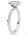Inel de Logodnă Grosvenor din Aur 14k cu Diamant Natural Oval de 1.5 ct din 14k Aur Alb - Castelo.ro
