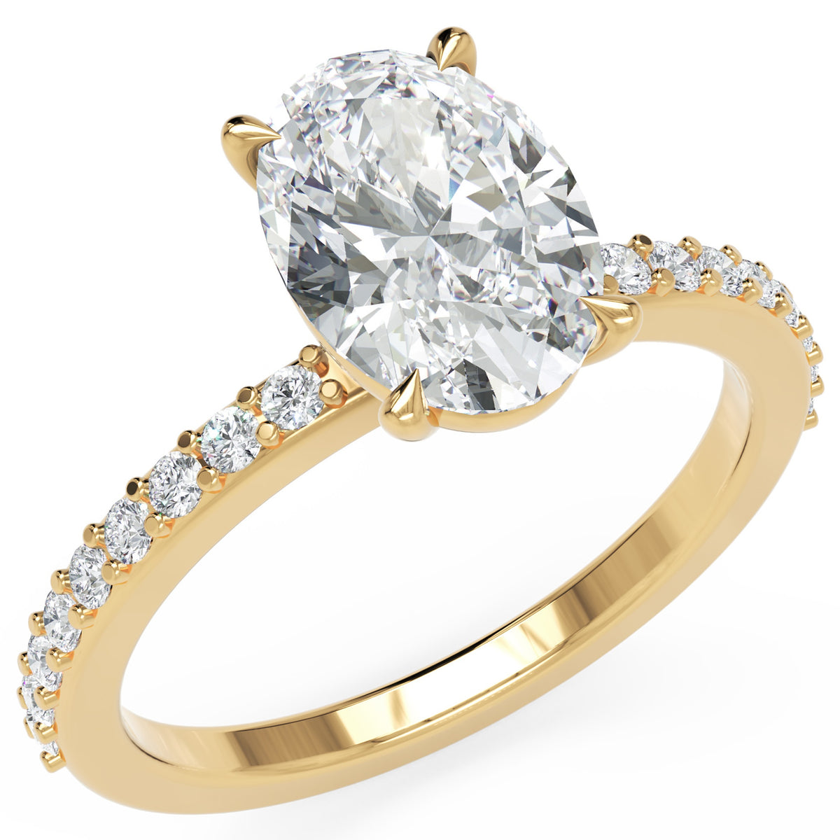 Inel de Logodnă Grosvenor din Aur 18k cu Moissanite Oval de 1.5 ct din 18k Aur Galben - Castelo.ro