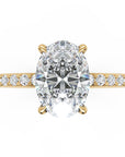 Inel de Logodnă Grosvenor din Aur 18k cu Diamant Natural Oval de 1.5 ct din 18k Aur Galben - Castelo.ro