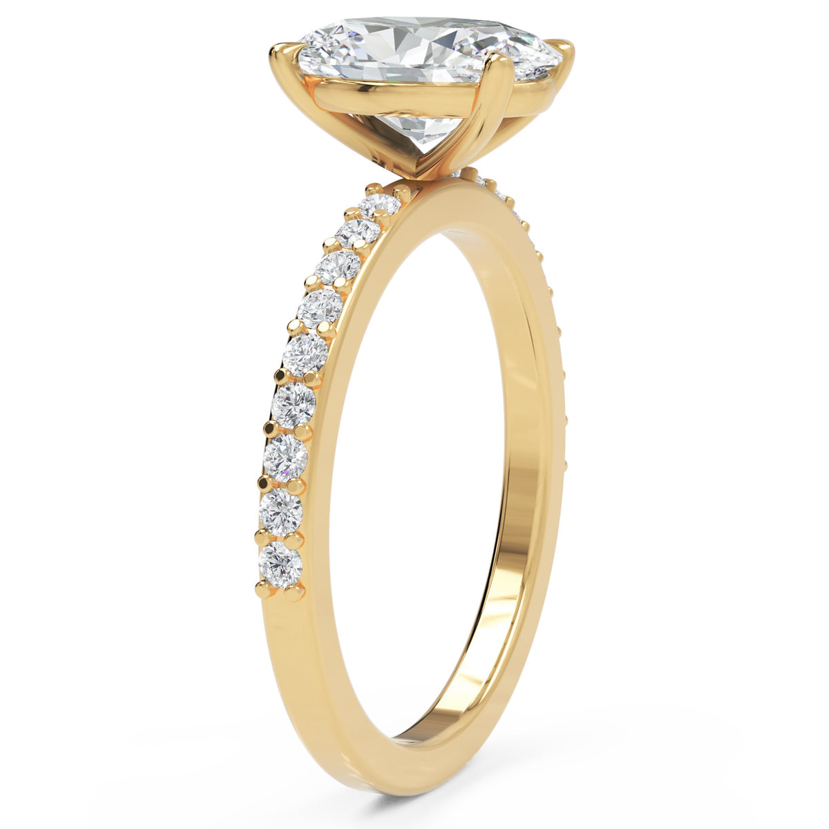 Inel de Logodnă Grosvenor din Aur 18k cu Diamant Natural Oval de 1.5 ct din 18k Aur Galben - Castelo.ro