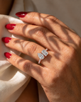 Inel de Logodnă Habsburg din Aur 14k cu Moissanite Emerald de 2 ct din 14k Aur Roz - Castelo.ro