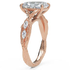 Inel de Logodnă Hohenzollern din Aur 14k cu Moissanite Radiant de 3 ct din 14k Aur Roz - Castelo.ro
