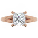 Inel de Logodnă Bourbon din Aur 18k cu Moissanite Princess de 1.5 ct din 18k Aur Roz - Castelo.ro