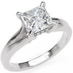 Inel de Logodnă Bourbon din Aur 18k cu Moissanite Princess de 1.5 ct din Platina - Castelo.ro