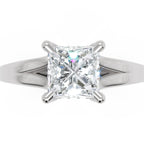 Inel de Logodnă Bourbon din Aur 18k cu Moissanite Princess de 1.5 ct din Platina - Castelo.ro