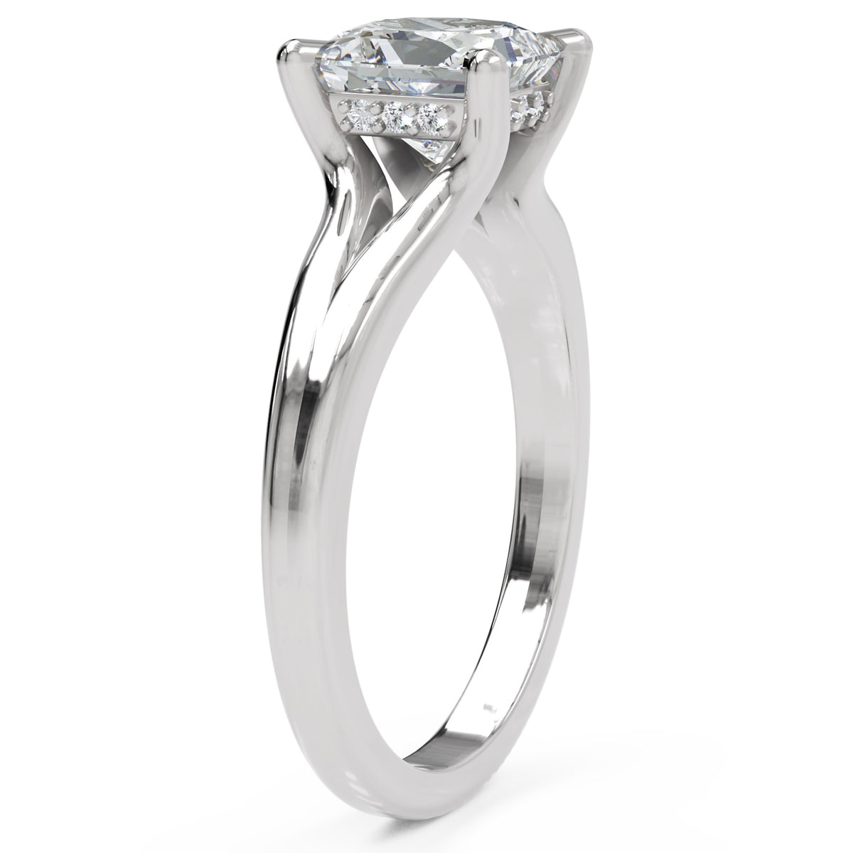 Inel de Logodnă Bourbon din Aur 18k cu Diamant Natural Princess de 1.5 ct din Platina - Castelo.ro