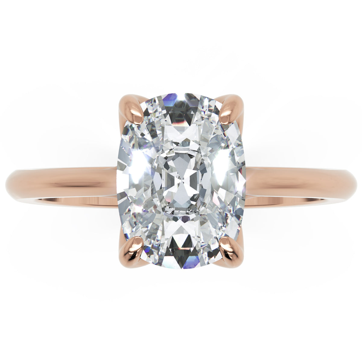 Inel de Logodnă Cambridge din Aur 14k cu Diamant Creat în Laborator Cushion de 1.5 ct din 14k Aur Roz - Castelo.ro