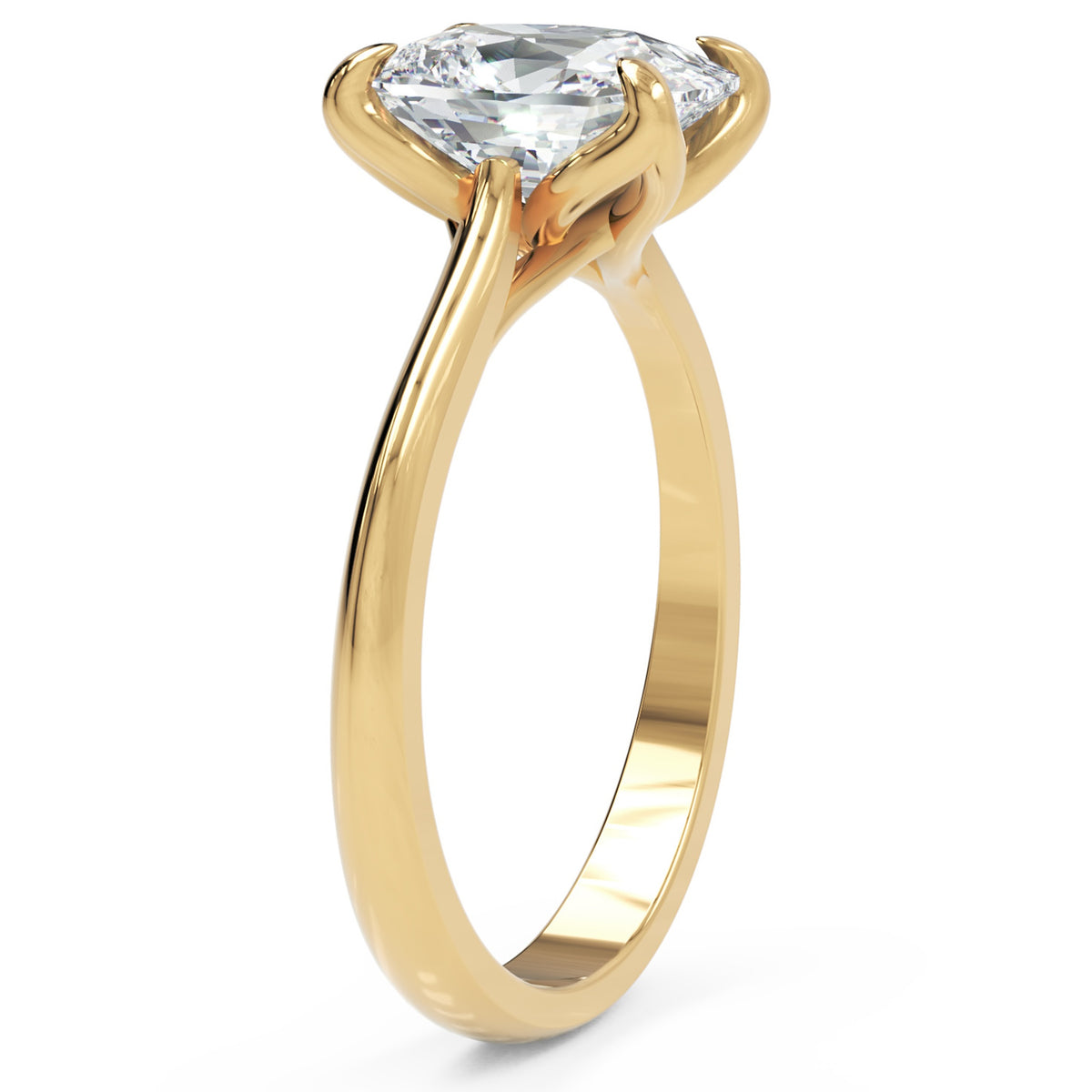 Inel de Logodnă Cambridge din Aur 14k cu Diamant Natural Cushion de 1.5 ct din 14k Aur Galben - Castelo.ro