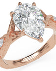 Inel de Logodnă Belvedere din Aur 18k cu Moissanite Pear de 2.5 ct din 18k Aur Roz - Castelo.ro