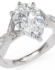 Inel de Logodnă Belvedere din Aur 18k cu Moissanite Pear de 2.5 ct din Platina - Castelo.ro