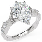Inel de Logodnă Belvedere din Aur 18k cu Diamant Creat în Laborator Pear de 2.5 ct din Platina - Castelo.ro