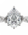 Inel de Logodnă Belvedere din Aur 18k cu Moissanite Pear de 2.5 ct din Platina - Castelo.ro