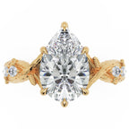 Inel de Logodnă Belvedere din Aur 18k cu Diamant Creat în Laborator Pear de 2.5 ct din 18k Aur Galben - Castelo.ro