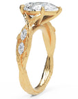 Inel de Logodnă Belvedere din Aur 18k cu Diamant Natural Pear de 2.5 ct din 18k Aur Galben - Castelo.ro